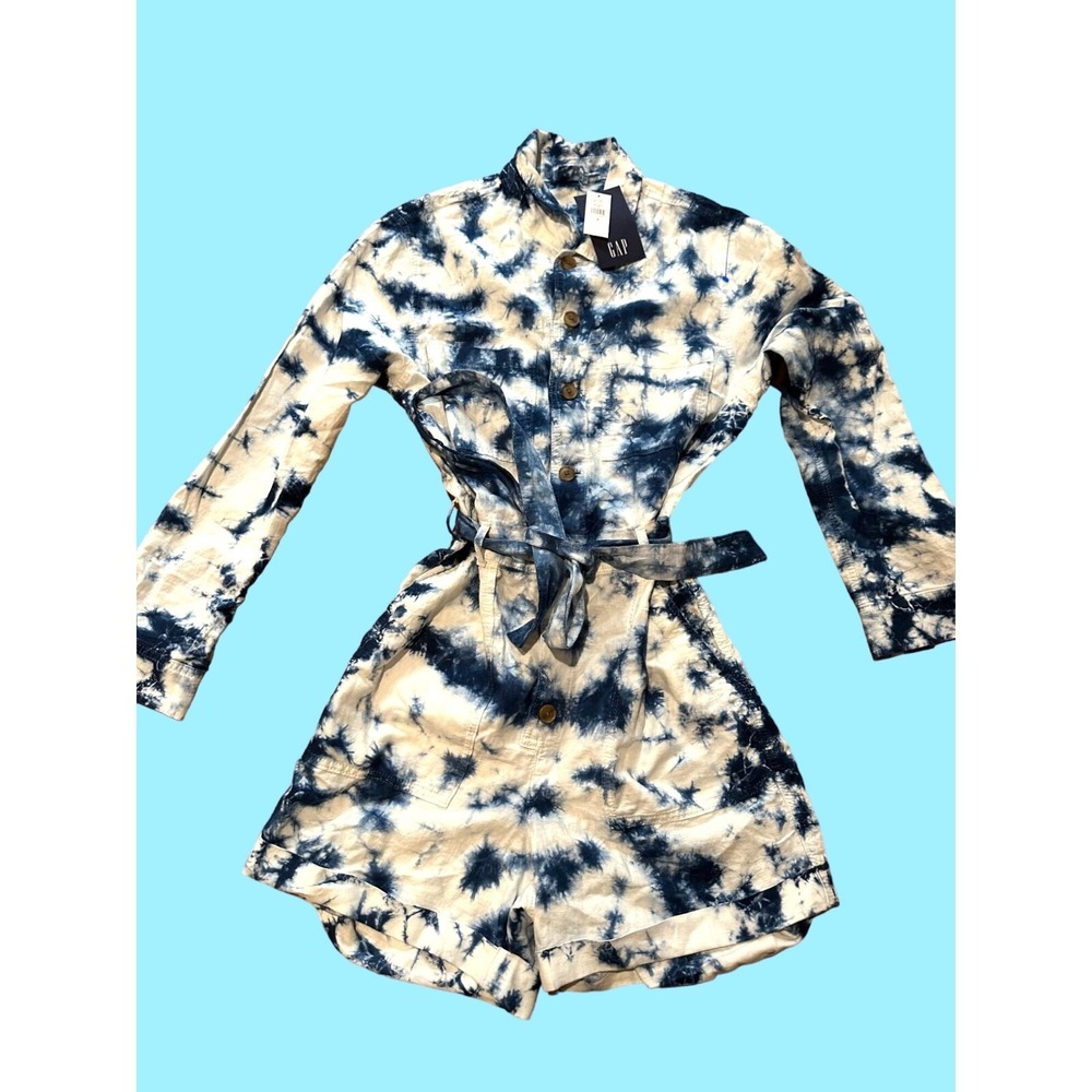 Denim Gap Tie Dye‎ Belted Romper (Size 6) – NWT, Made in Sri Lanka